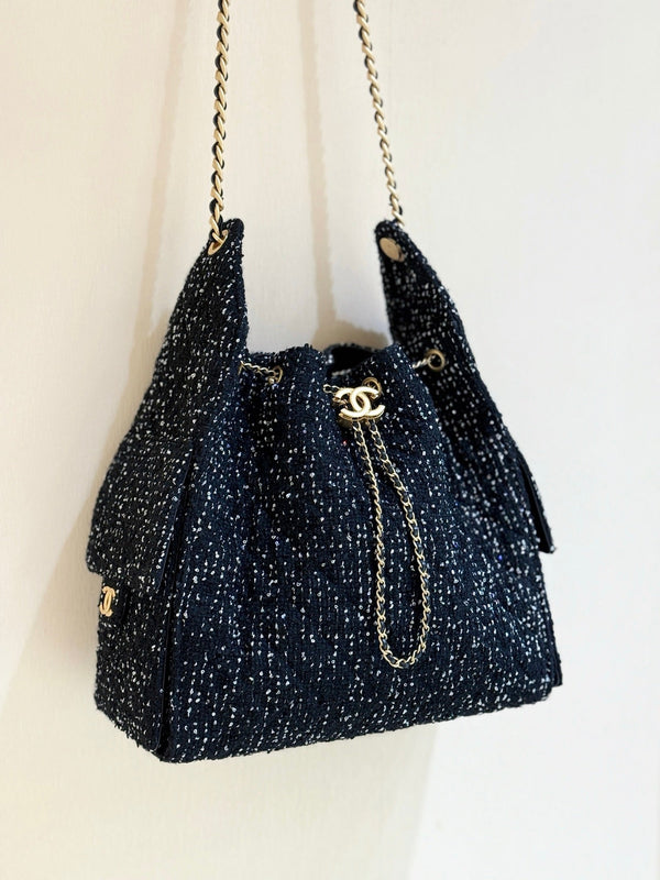 CC 25A Hobo Bag 40 Black Tweed Wool