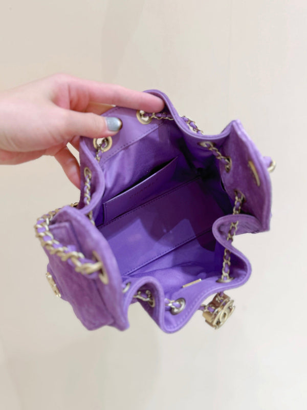 CC 2025 Hobo Bag 22cm Purple Suede 346375