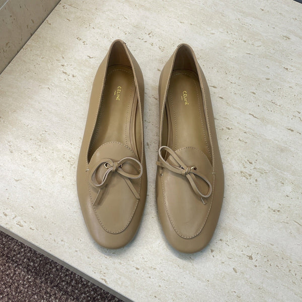 CL 26s Ballet Flats In Dark Beige Lambskin With Bow