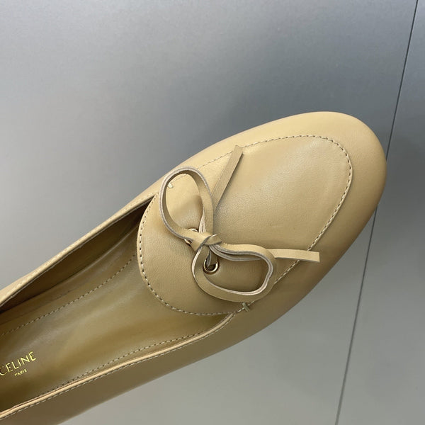 CL 26s Ballet Flats In Dark Beige Lambskin With Bow