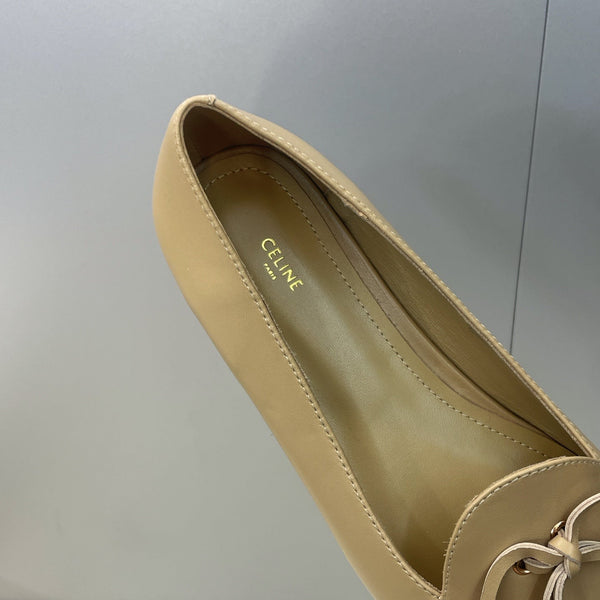 CL 26s Ballet Flats In Dark Beige Lambskin With Bow