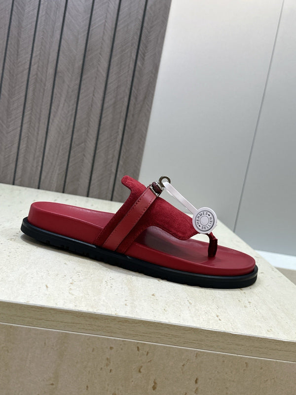 HM 26s Empire Sandal In Burgundy Red Suede Silver Hardware
