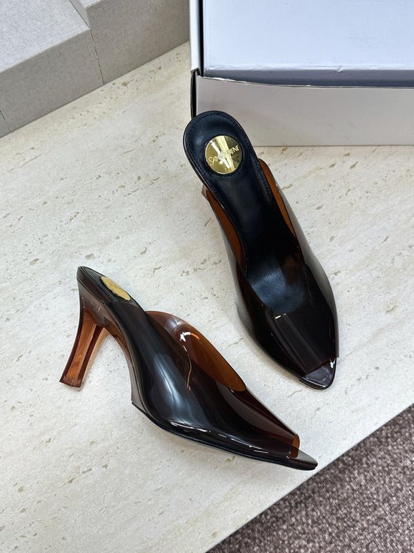 YSL Sabrina Mules 8.5cm Brown TPU 959686