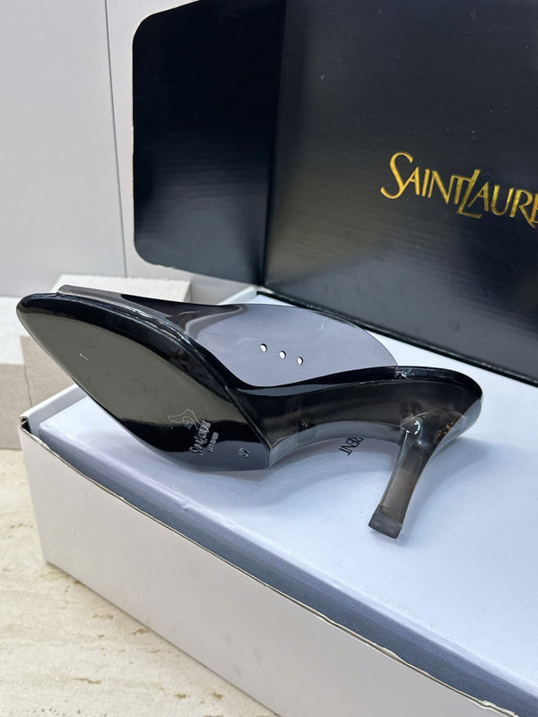 YSL Sabrina Mules 8.5cm Black TPU 959688