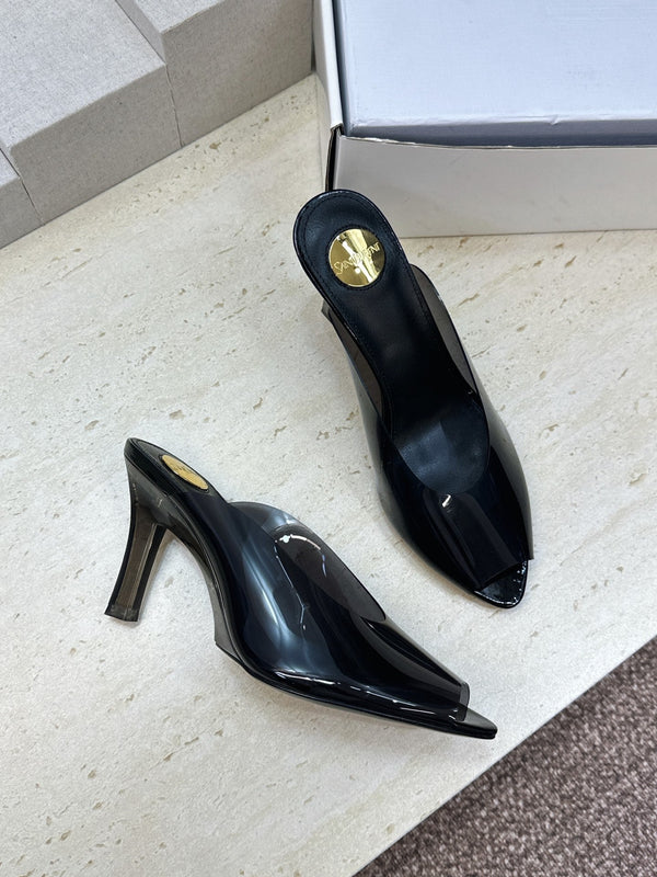 YSL Sabrina Mules 8.5cm Black TPU 959688