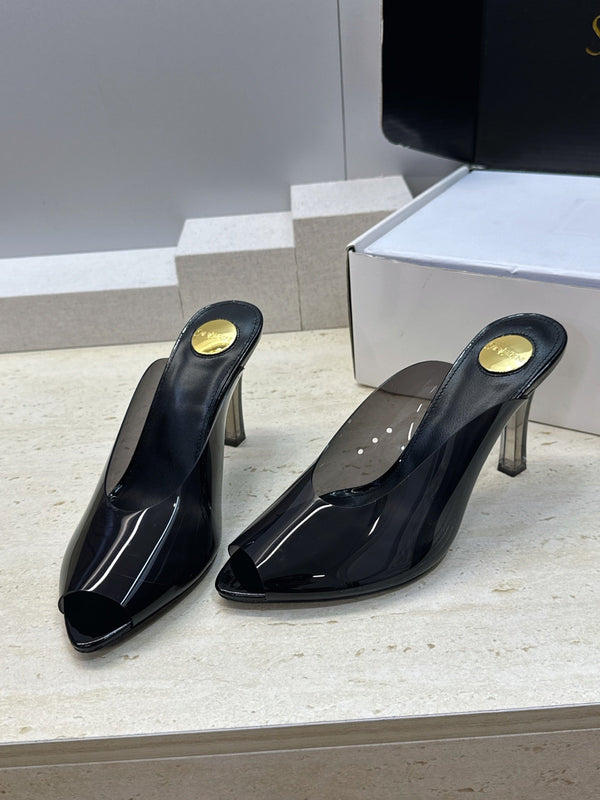 YSL Sabrina Mules 8.5cm Black TPU 959688