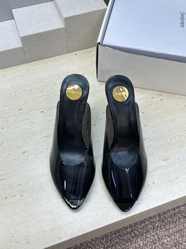 YSL Sabrina Mules 8.5cm Black TPU 959688