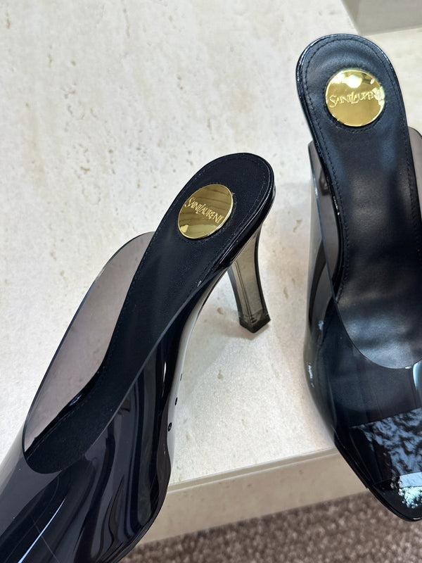 YSL Sabrina Mules 8.5cm Black TPU 959688