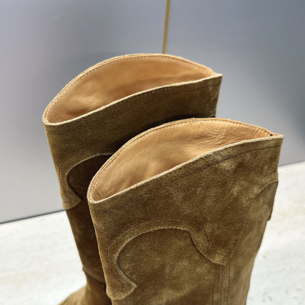 CE 26s Mid-Calf Boots 4.5cm Khaki Suede 959447