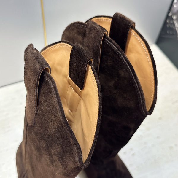 CE 26s Mid-Calf Boots 4.5cm Brown Suede 959455