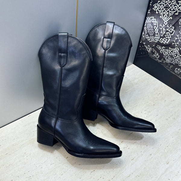 CE 26s Mid-Calf Boots 4.5cm Black Cowhide 959456