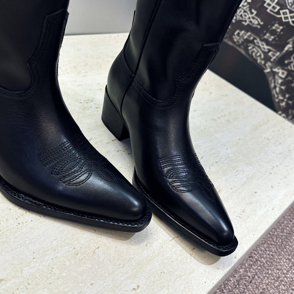 CE 26s Mid-Calf Boots 4.5cm Black Cowhide 959456