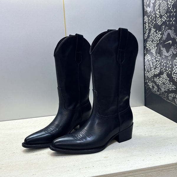CE 26s Mid-Calf Boots 4.5cm Black Cowhide 959456