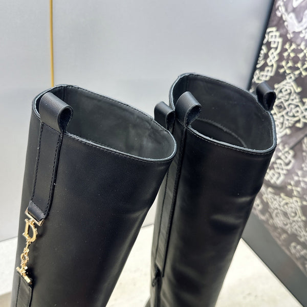 CD Haute Couture Heel Knee-High Boots 2.5cm Calfskin 959601
