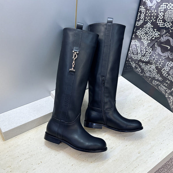 CD Haute Couture Heel Knee-High Boots 2.5cm Calfskin 959601