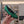 Balen 25 bow ballet flat attached rhinestones in green calfskin 184483