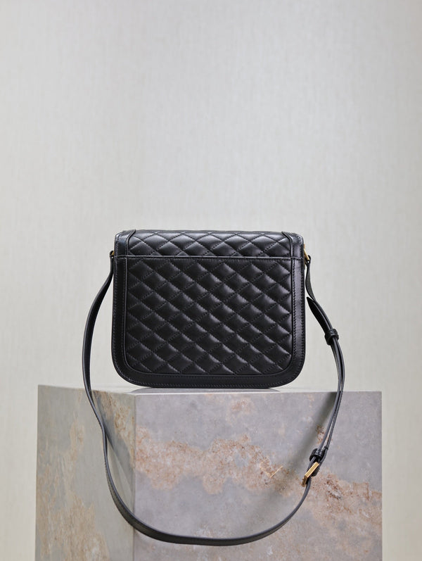 YSL Solferino Shoulder Bag Black Quited Lambskin