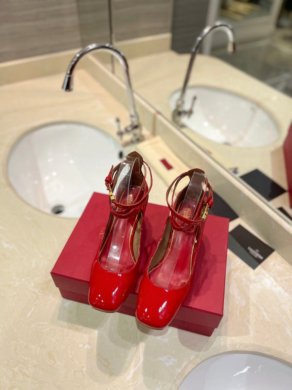 VLTN 26s VLogo Block Heels Red Patent Leather 985376