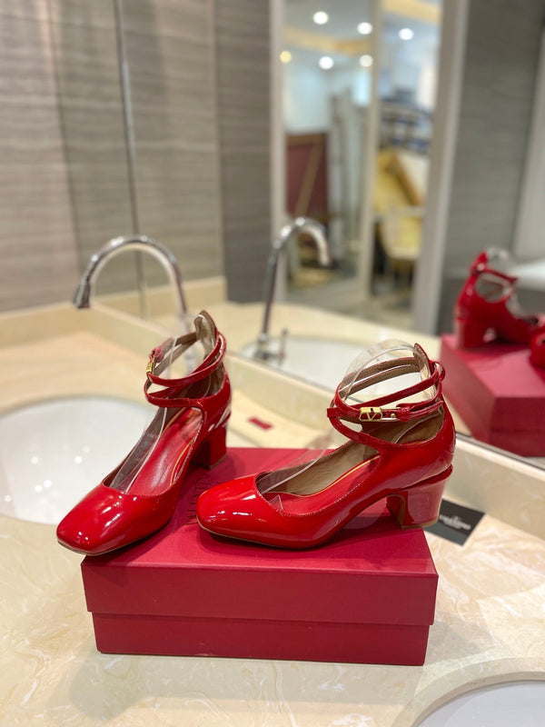 VLTN 26s VLogo Block Heels Red Patent Leather 985376