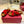 FUSSFRIEND CHERRY RED SILK VELVET SLIDE SANDALS