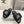 SLIDE SANDALS IN BLACK NYLON AND RUBBER WHITE PRINT