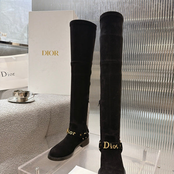 CD 26s Bolt Over-The-Knee Boot Black Suede 924098