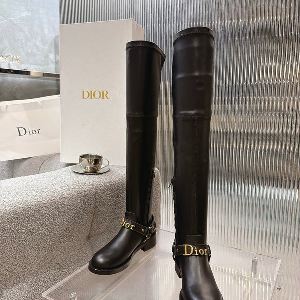 CD 26s Bolt Over-The-Knee Boot Black Calfskin 924099