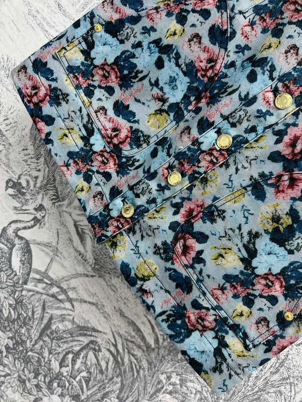 LV 25 Floral Short Skirt Multicolor Polyester