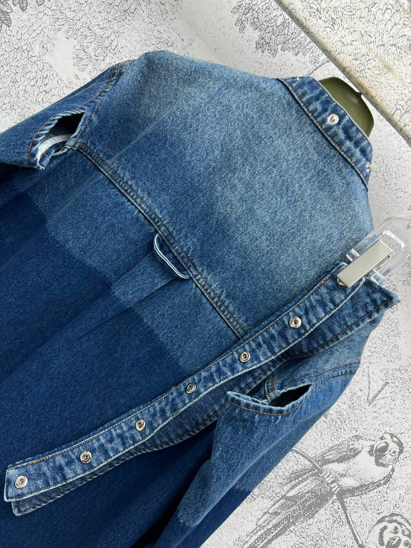 Gucci 25 Denim Shirt Dress Blue Cotton