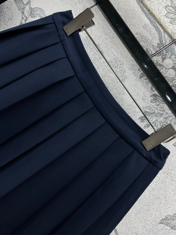 LV 25 Slight Waist Design Set Vest Blue Polyester