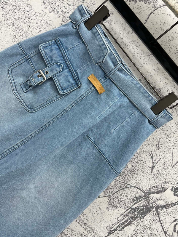 CD 25 Denim Skirt Light Blue Cotton