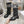 CD D-Major Boot Black Mix White Calfskin And Tweed Fabric