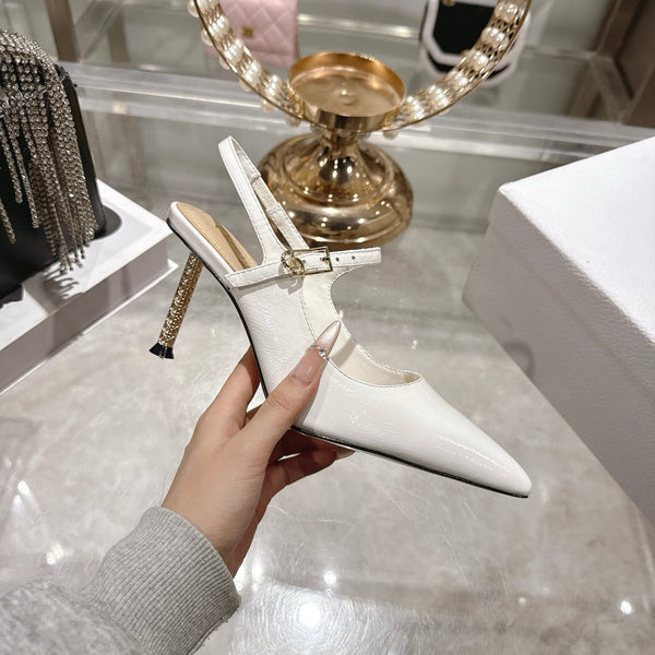 CD 26 Mary Jane High Heels 80 White Patent Leather 679858