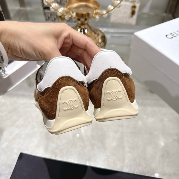 Celine Racer Sneaker Brown Suede Fabric 679819