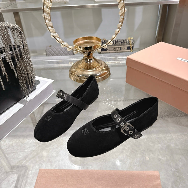 Miu 26s Ballerinas Black Suede 679780