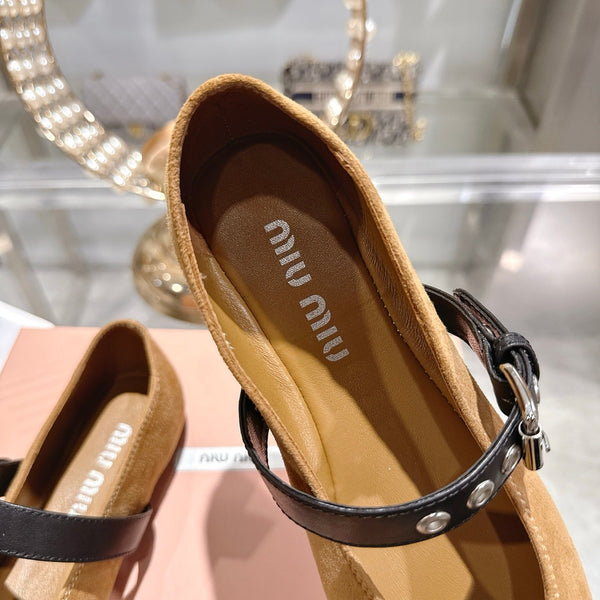 Miu 26s Ballerinas Brown Suede 679782