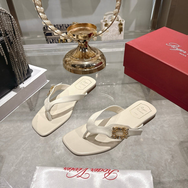 Roger Vivier 26s Thong White Cowhide 679816