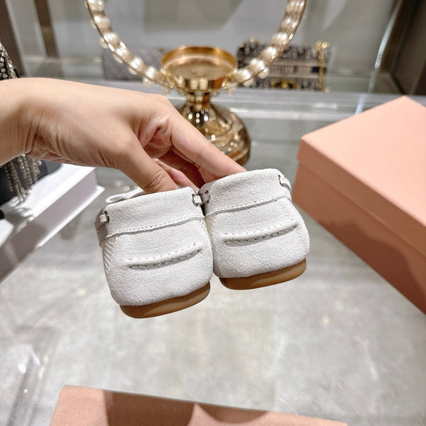 Miu 26s Boat Shoe White Mesh Suede 679792