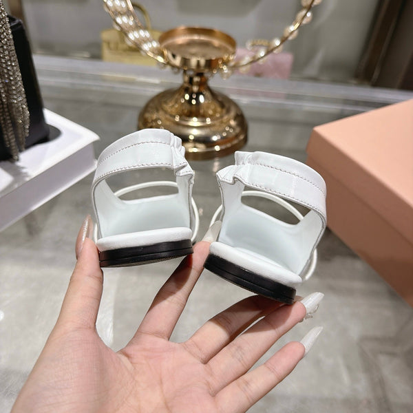 Miu Slingback Flats White Leather 901739