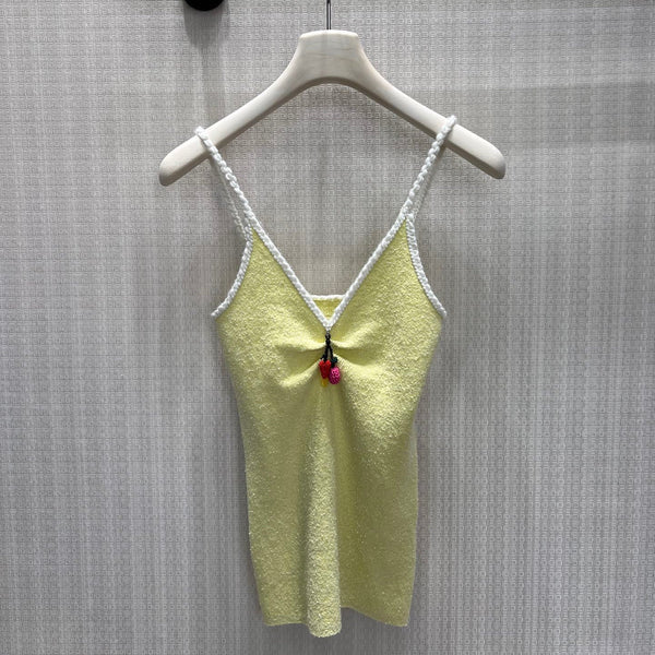 Prad Pollen Yellow Cotton Bouclé Top 400562