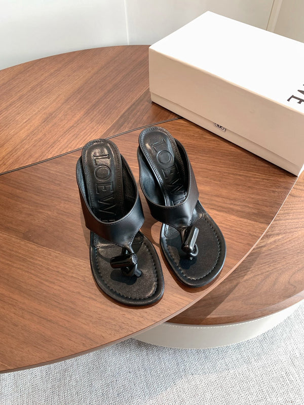 Loew Toggle Sandals 9cm Black Leather 878021