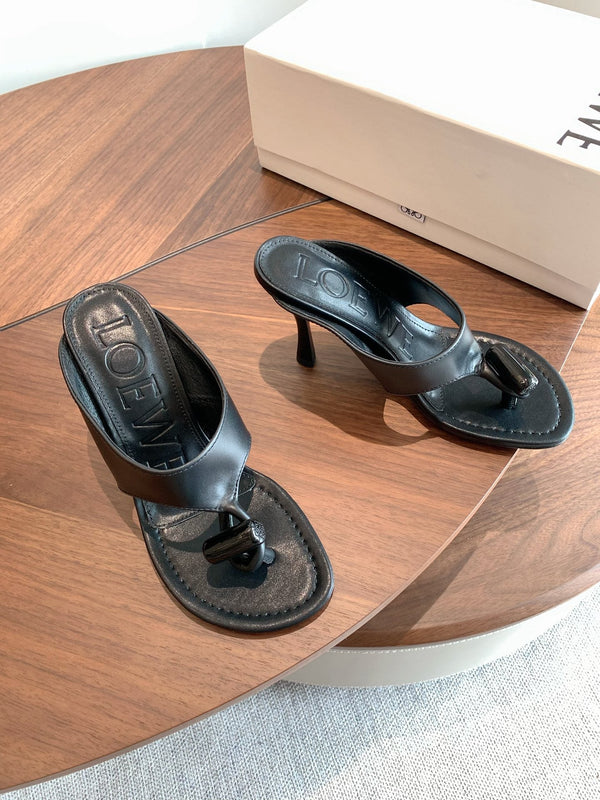 Loew Toggle Sandals 9cm Black Leather 878021
