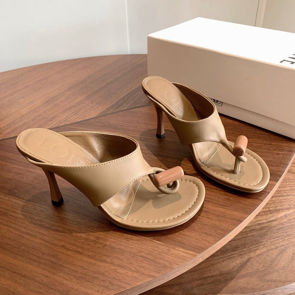 Loew Toggle Sandals 9cm Beige Leather 878022