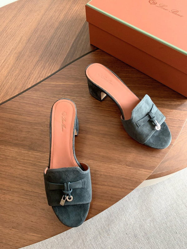 LP 26s Summer Mule Heels 60mm In Dark Grey Suede