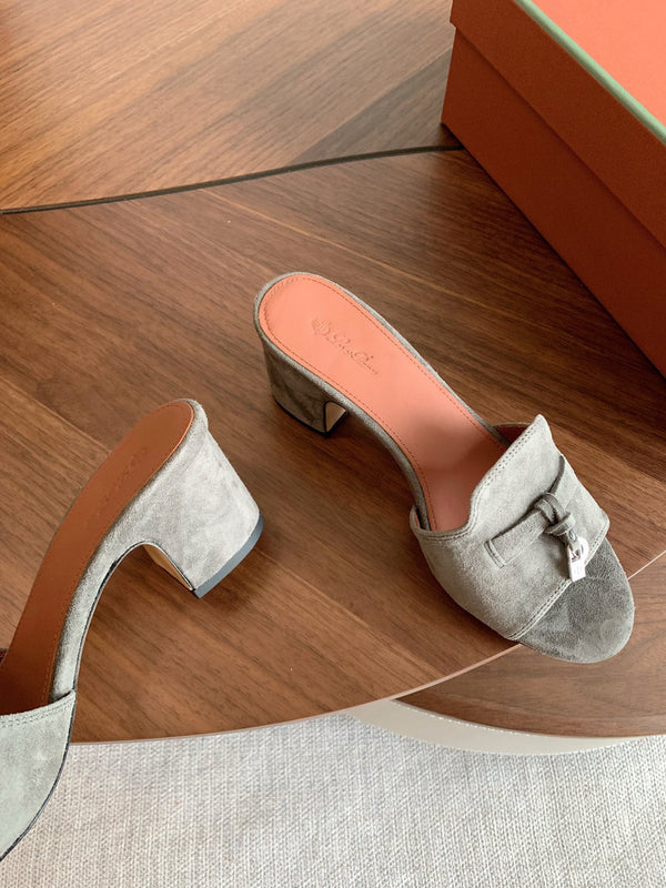 LP 26s Summer Mule Heels 60mm In Grey Suede