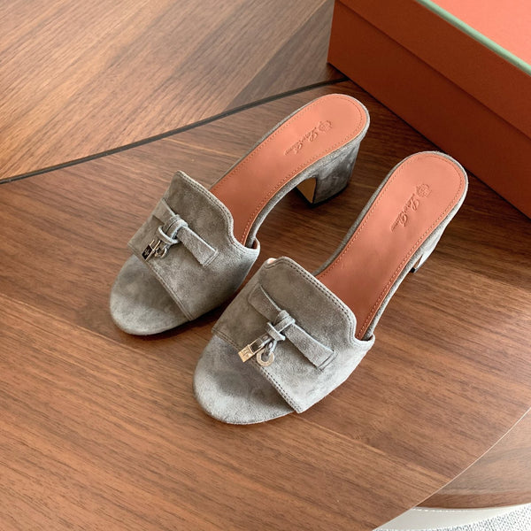 LP 26s Summer Mule Heels 60mm In Grey Suede