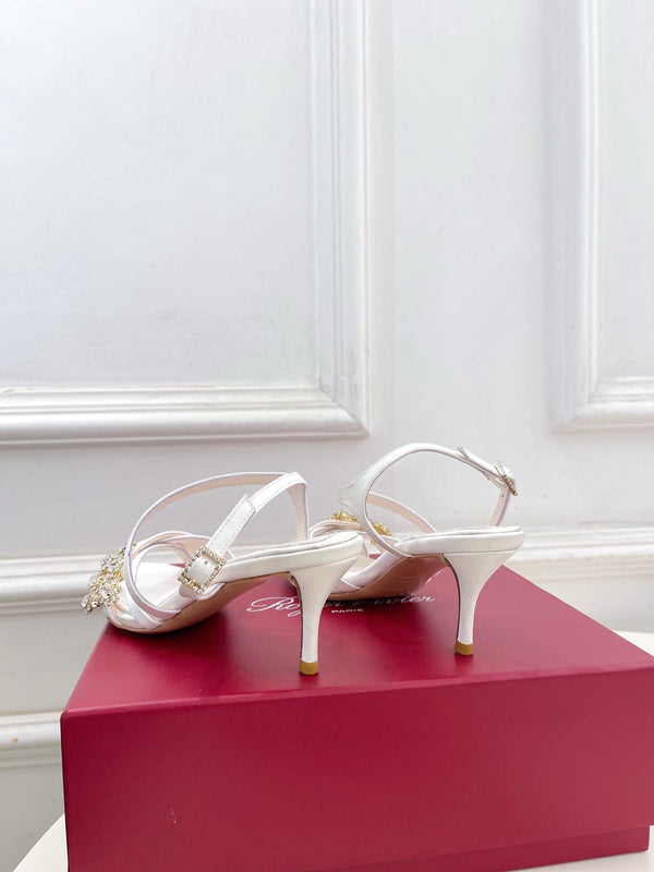 RV Efflorescence Sandals 6.5cm White Satin 631970