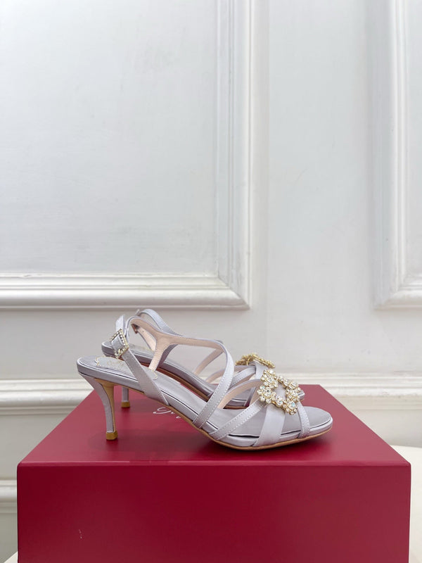 RV Efflorescence Sandals 6.5cm Light Blue Satin 631972