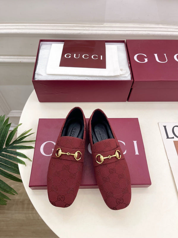 GG 26s Loafer With Horsebit Red Canvas 640287