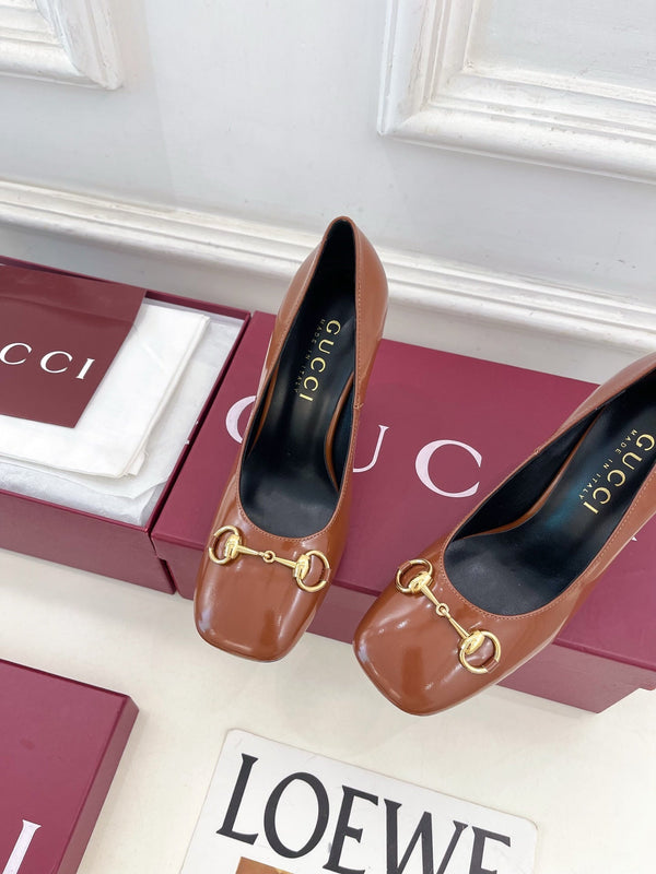 GG 26s Signora Pump 10cm Brown Leather 640303
